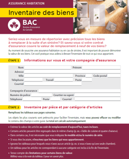 Inventaire des biens