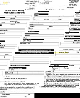 Automobile Insurance Availability form